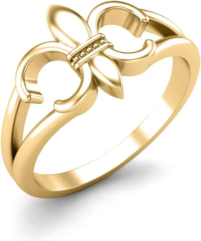 925 Sterling Silver Fleur De Lis Statement Rings Saints, French lily Flower Ring | Wedding, Engagement, Promise, Love Jewelry | Valentine Gift For Her