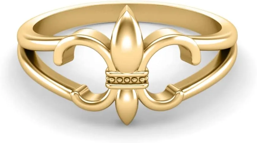 925 Sterling Silver Fleur De Lis Statement Rings Saints, French lily Flower Ring | Wedding, Engagement, Promise, Love Jewelry | Valentine Gift For Her