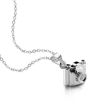 925 Sterling Silver Necklace Women Solid Silver Chain 18 inches Personality Design Camera Shape Pendant Chocker Fine Jewelry Gift
