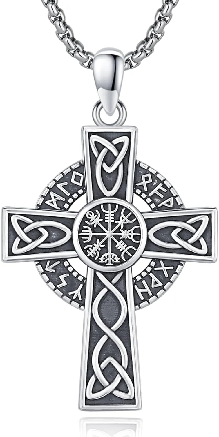 925 Sterling Silver Patron Saint Medal Amulet Pendant Necklace Protection Catholic Faith Jewelry Gifts for Men Women