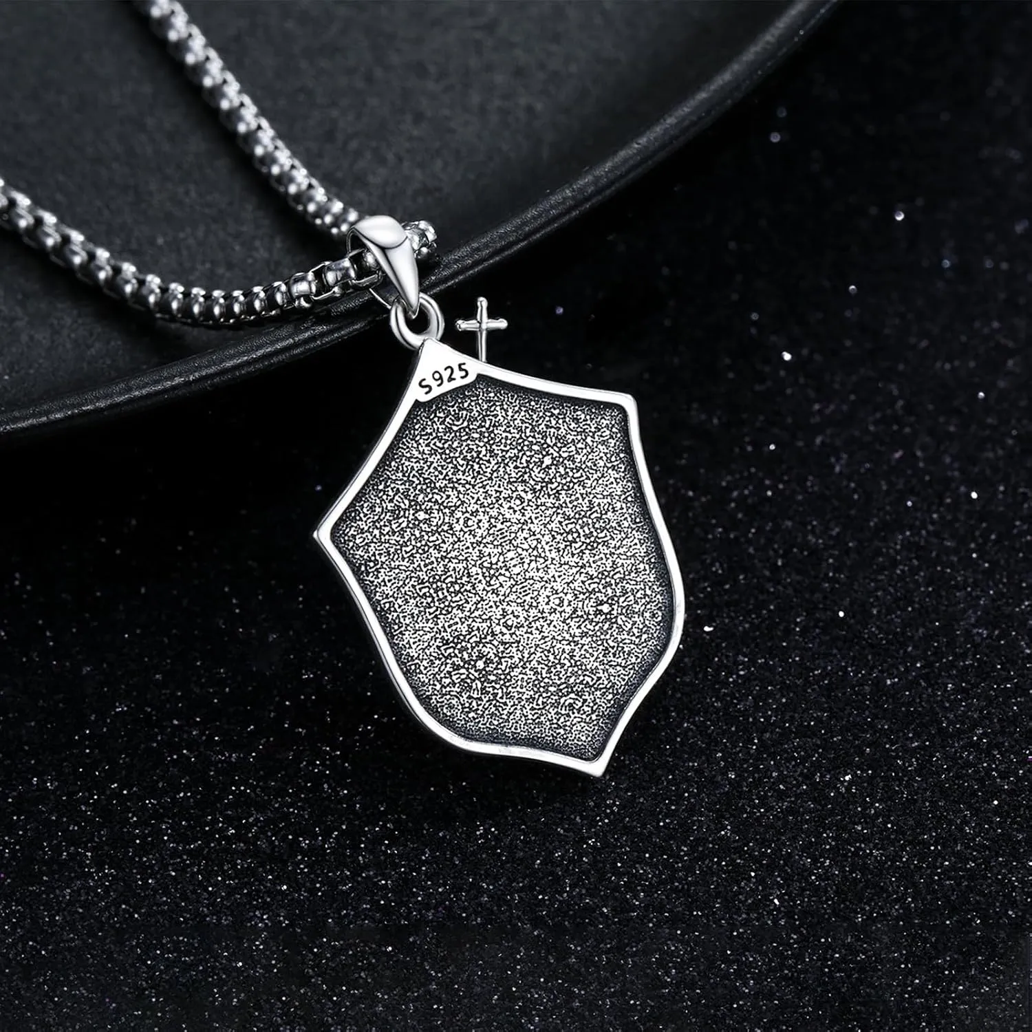 925 Sterling Silver Patron Saint Medal Amulet Pendant Necklace Protection Catholic Faith Jewelry Gifts for Men Women