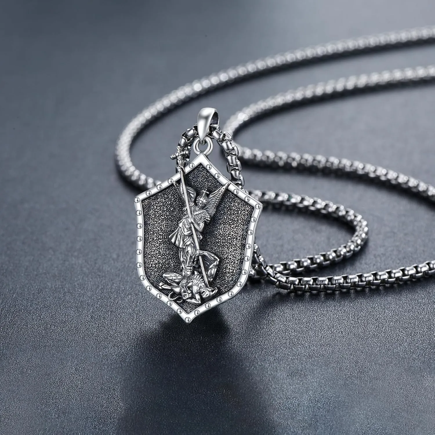 925 Sterling Silver Patron Saint Medal Amulet Pendant Necklace Protection Catholic Faith Jewelry Gifts for Men Women