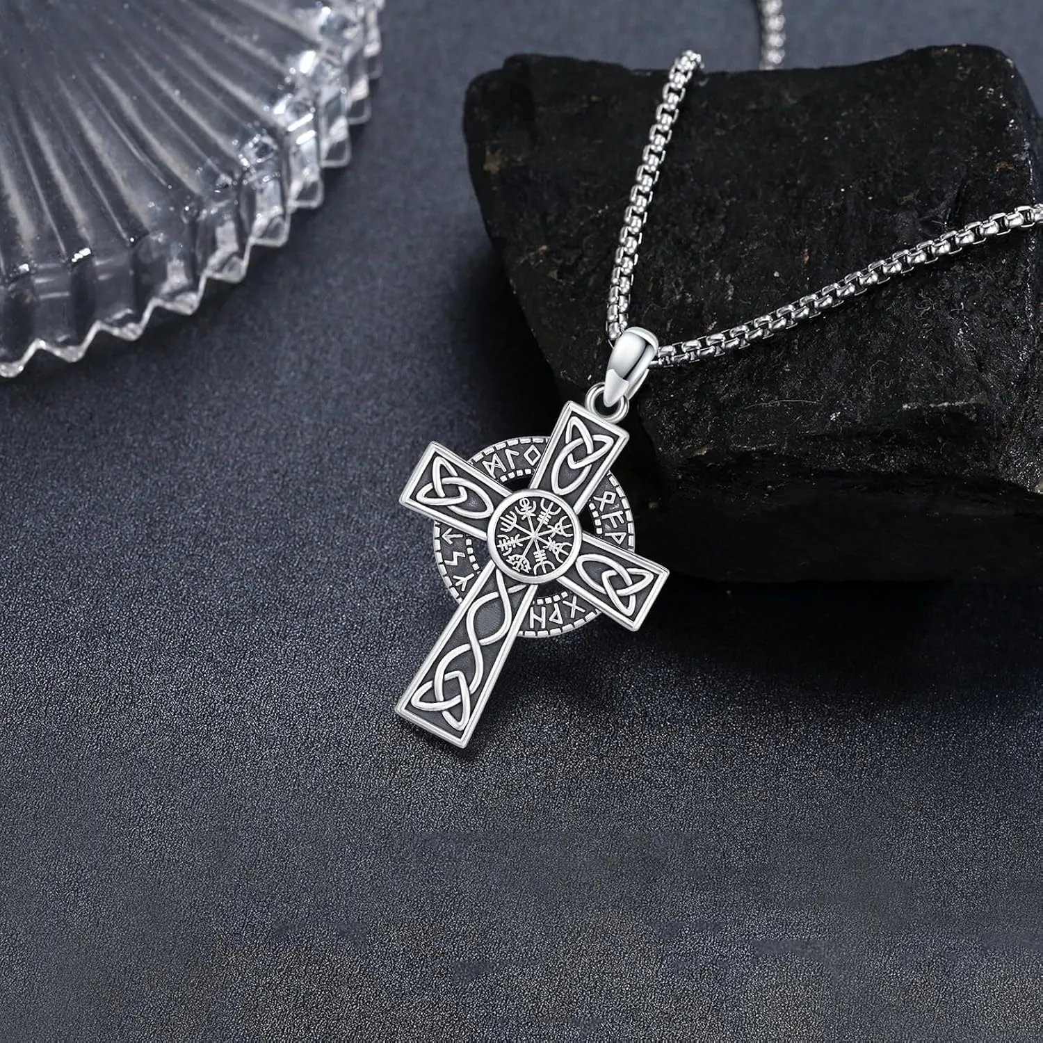 925 Sterling Silver Patron Saint Medal Amulet Pendant Necklace Protection Catholic Faith Jewelry Gifts for Men Women