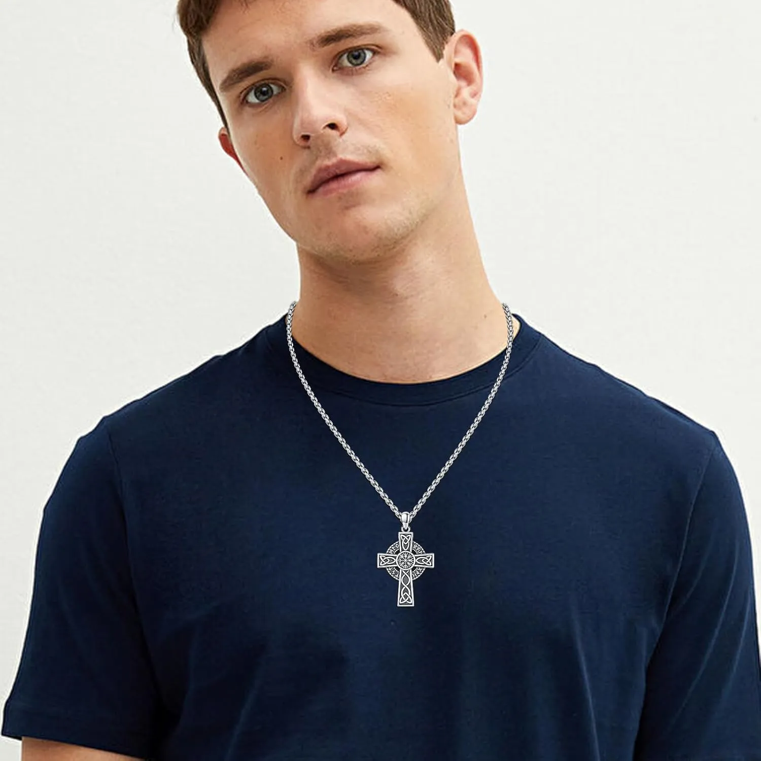 925 Sterling Silver Patron Saint Medal Amulet Pendant Necklace Protection Catholic Faith Jewelry Gifts for Men Women