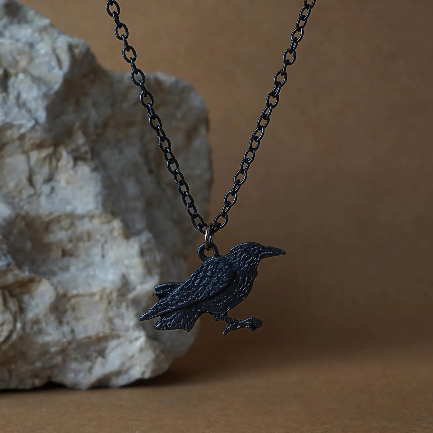925 Sterling Silver Raven Necklace  Huginn & Muninn Odin Pendant with Black Onyx & Runes  Handmade Norse Viking Jewelry for Men & Women  Spiritual Crow Symbol Gift