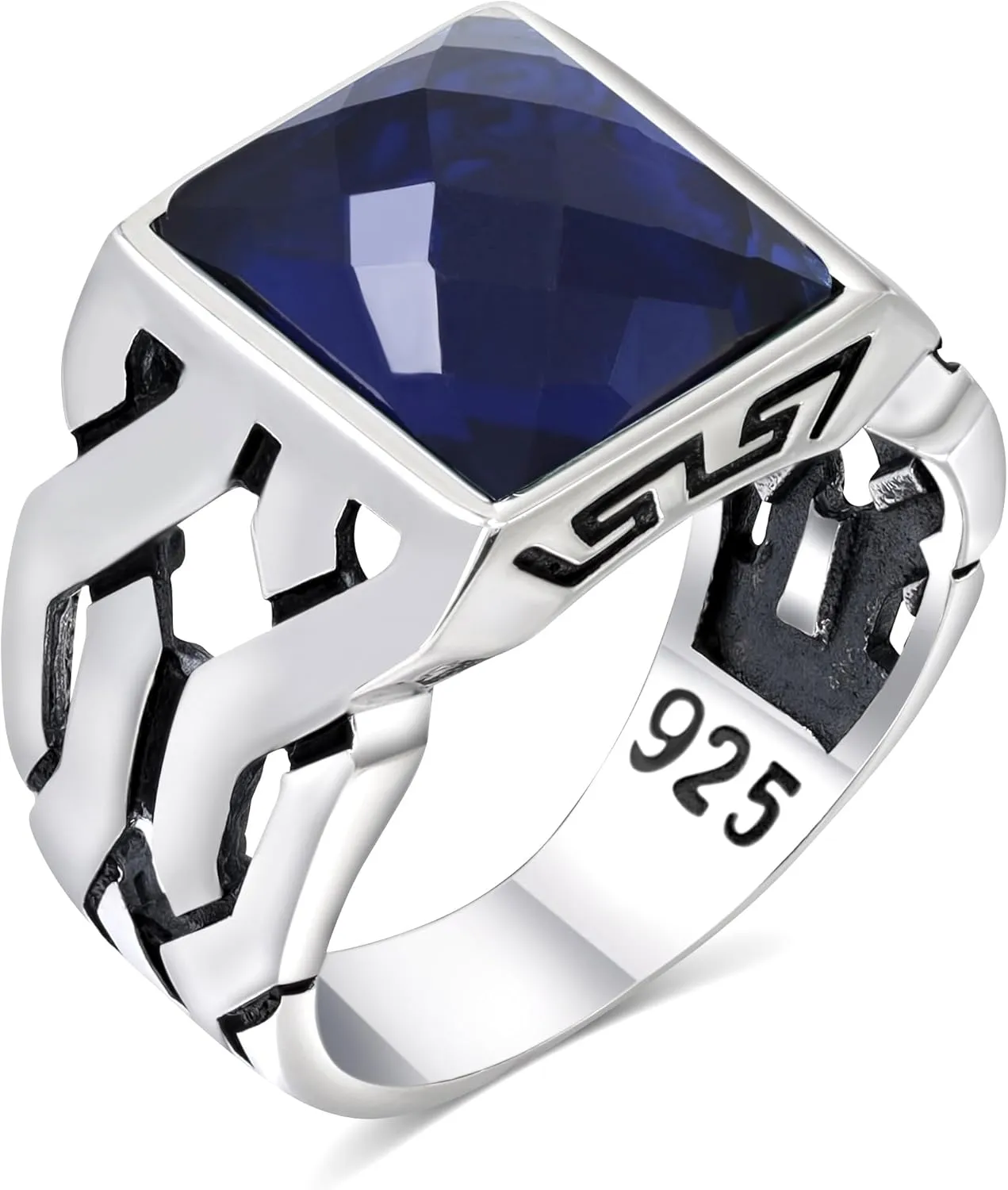 925 Sterling Silver Rings for Men - Mens Sterling Silver Ring with Onyx, Turquoise or CZ Stone options, Anillos Para Hombre