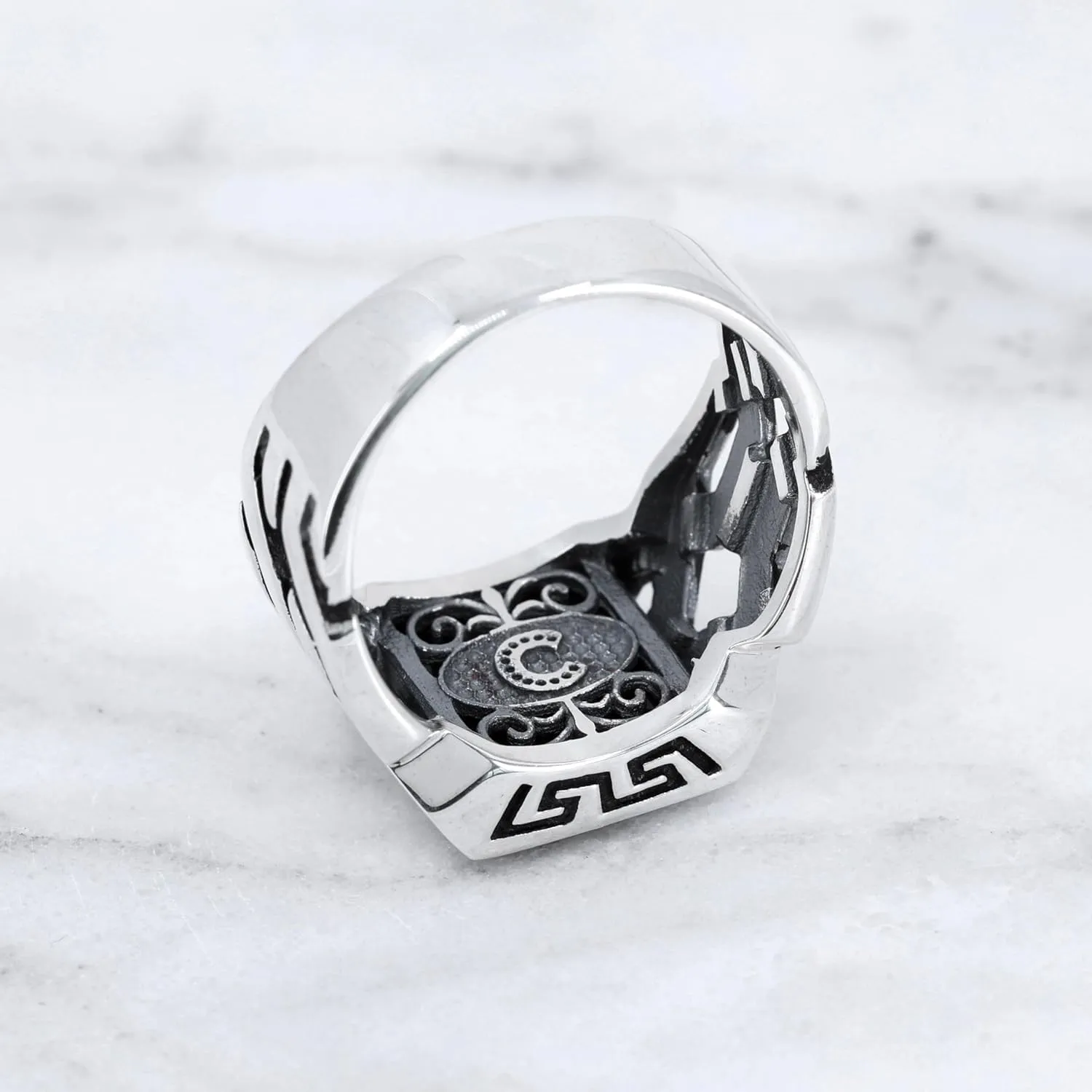 925 Sterling Silver Rings for Men - Mens Sterling Silver Ring with Onyx, Turquoise or CZ Stone options, Anillos Para Hombre