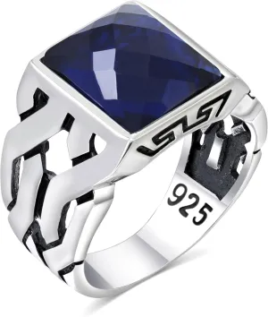 925 Sterling Silver Rings for Men - Mens Sterling Silver Ring with Onyx, Turquoise or CZ Stone options, Anillos Para Hombre