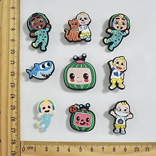 9PCS Shoes Charms for Clogs Pins Bag Accessories PVC Shoes Decoration Cute Cartoon Charms for Kids Teens