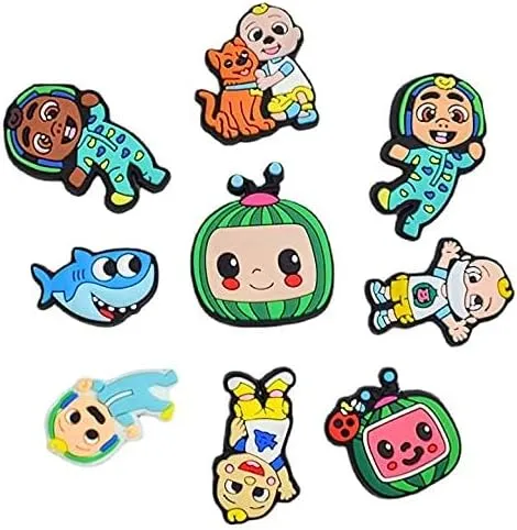 9PCS Shoes Charms for Clogs Pins Bag Accessories PVC Shoes Decoration Cute Cartoon Charms for Kids Teens
