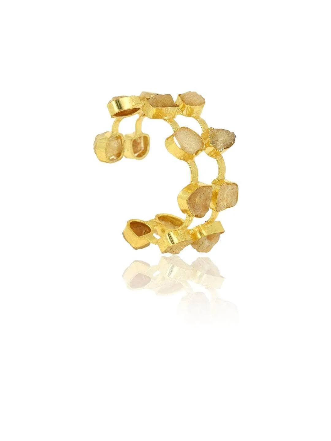Aaliya In Smoky Quartz Hand Cuff Cream