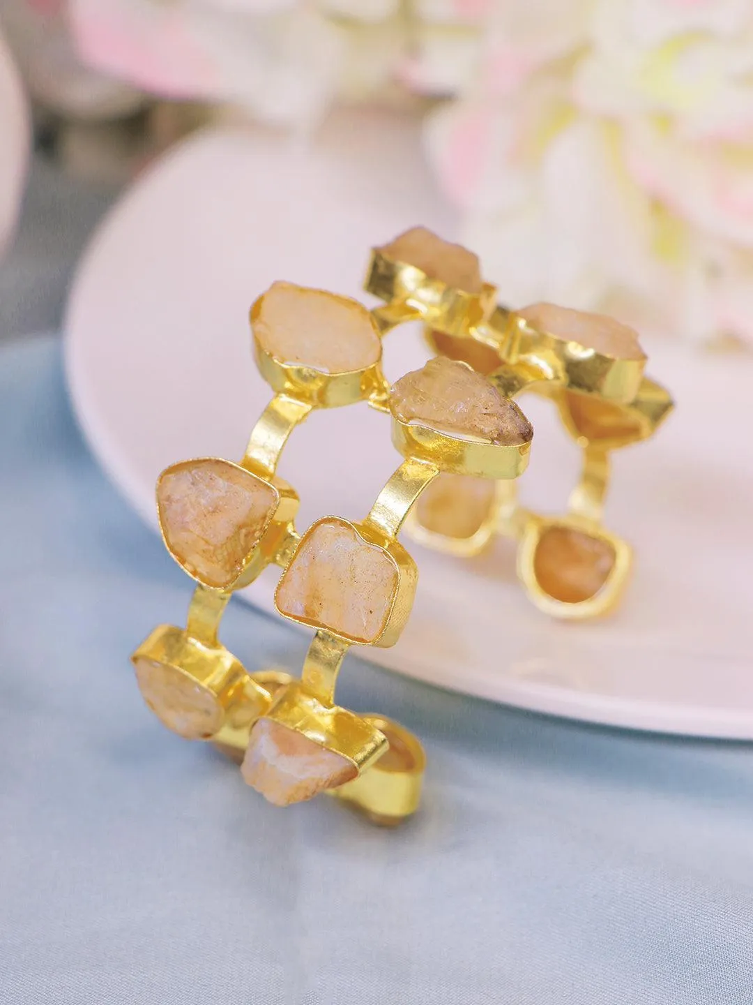 Aaliya In Smoky Quartz Hand Cuff Cream