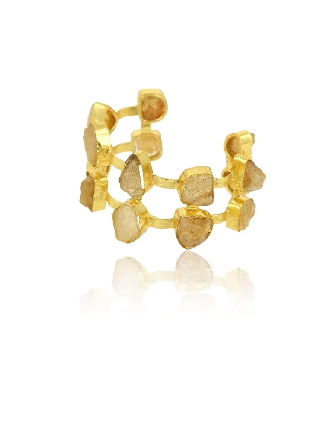 Aaliya In Smoky Quartz Hand Cuff Cream