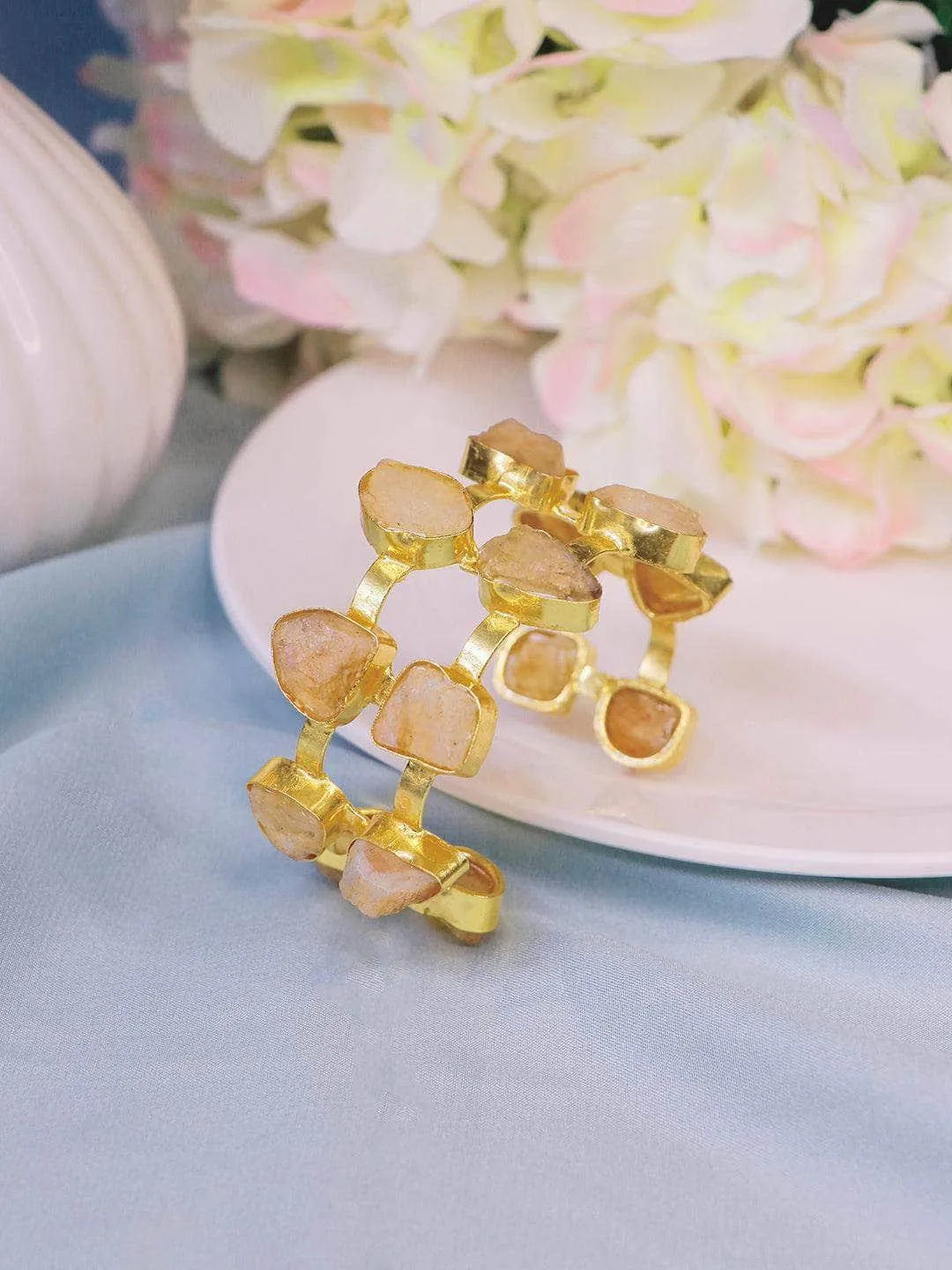 Aaliya In Smoky Quartz Hand Cuff Cream
