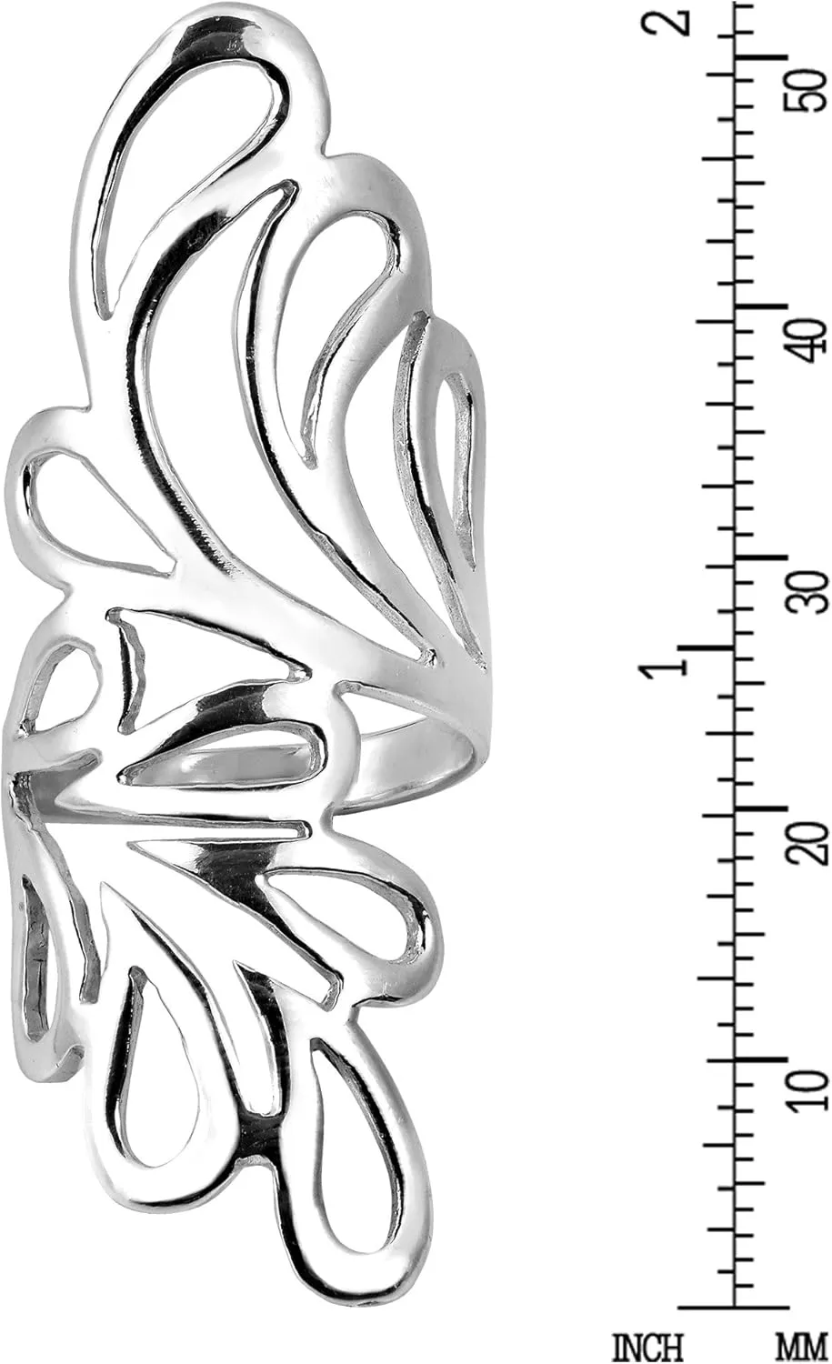 AeraVida Abstract Nature's Hug Wide Wings Wrap .925 Sterling Silver Ring