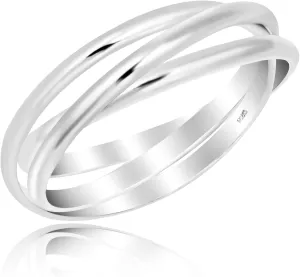 AeraVida Interconnected Trinity Band .925 Sterling Silver Ring | Elegant Wedding Rings For Women | Casual Comfort Fit Silver Rings for Women | Couple Unisex Ring | Sterling Silver Rings Sizes 6-13