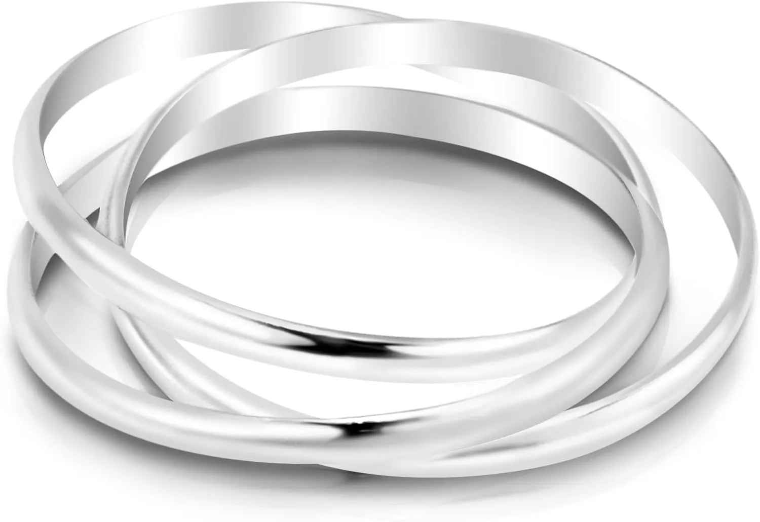 AeraVida Interconnected Trinity Band .925 Sterling Silver Ring | Elegant Wedding Rings For Women | Casual Comfort Fit Silver Rings for Women | Couple Unisex Ring | Sterling Silver Rings Sizes 6-13