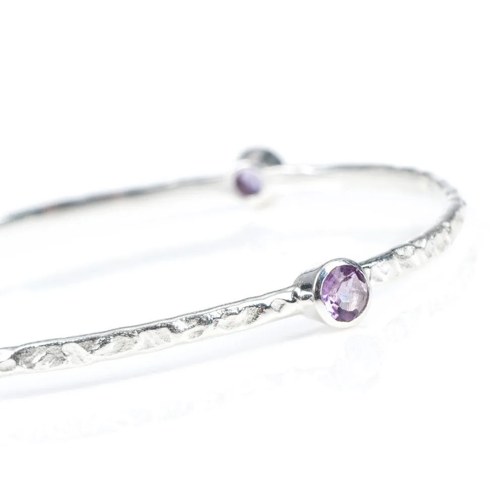 Amethyst Semi-Precious Stacking Bangle
