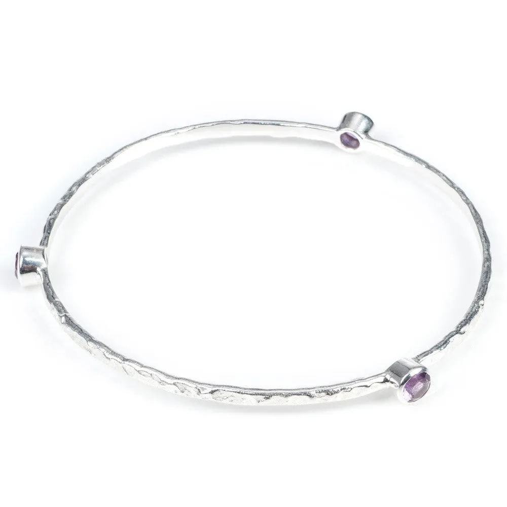 Amethyst Semi-Precious Stacking Bangle