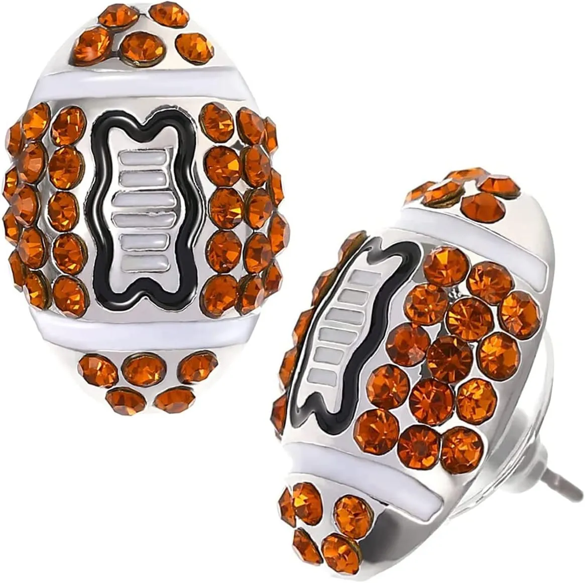 Amosfun Rhinestone Stud Sports Earrings Cute Football Earrings for Women Girls Football Party Supplies Party Decoration