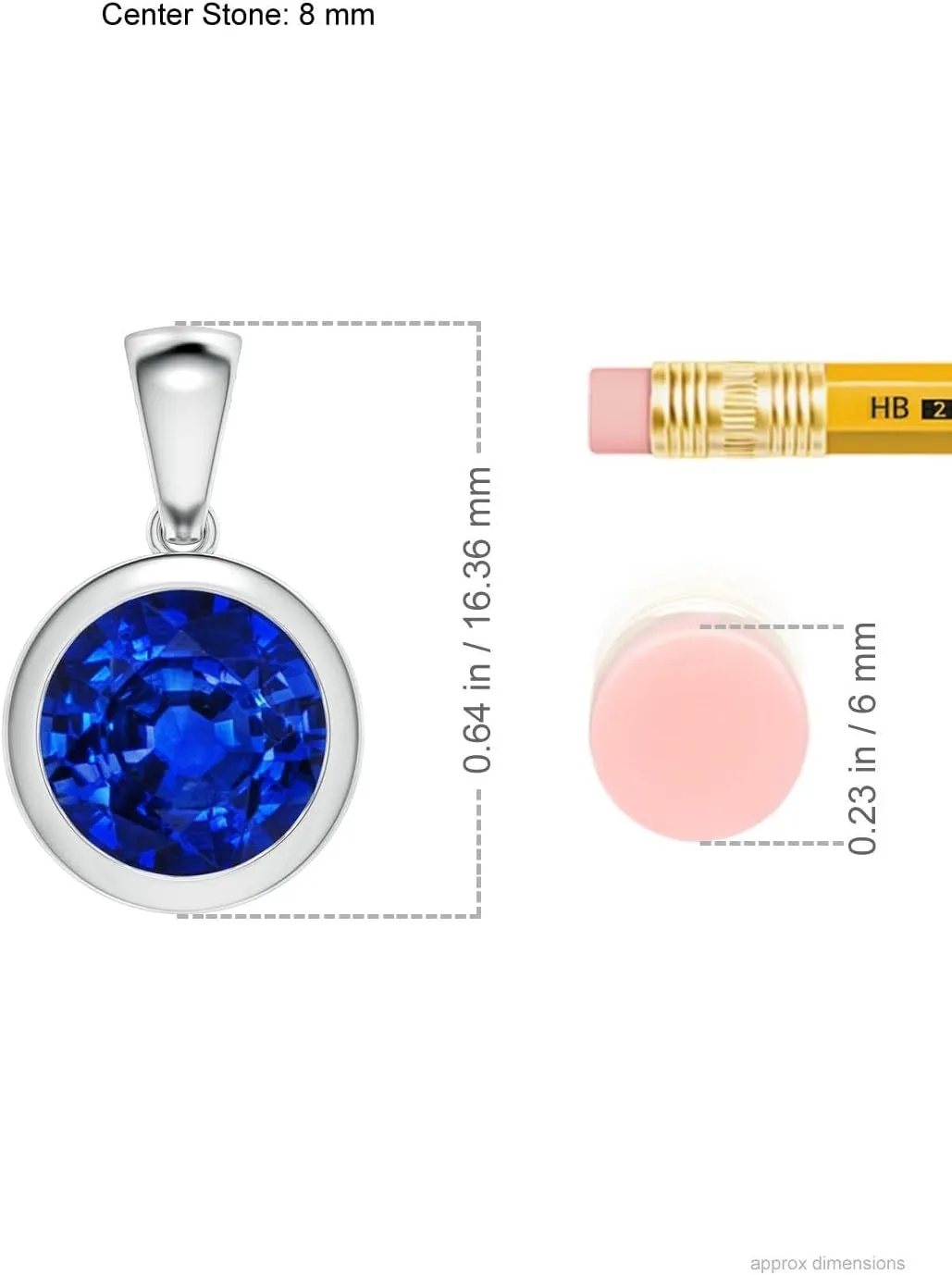 Angara Bezel-Set Round Lab Grown Blue Sapphire Solitaire Pendant in 14K Solid Gold/Platinum | September Birthstone, Birthday, Engagement, Anniversary, Wedding Jewelry Gift for Women