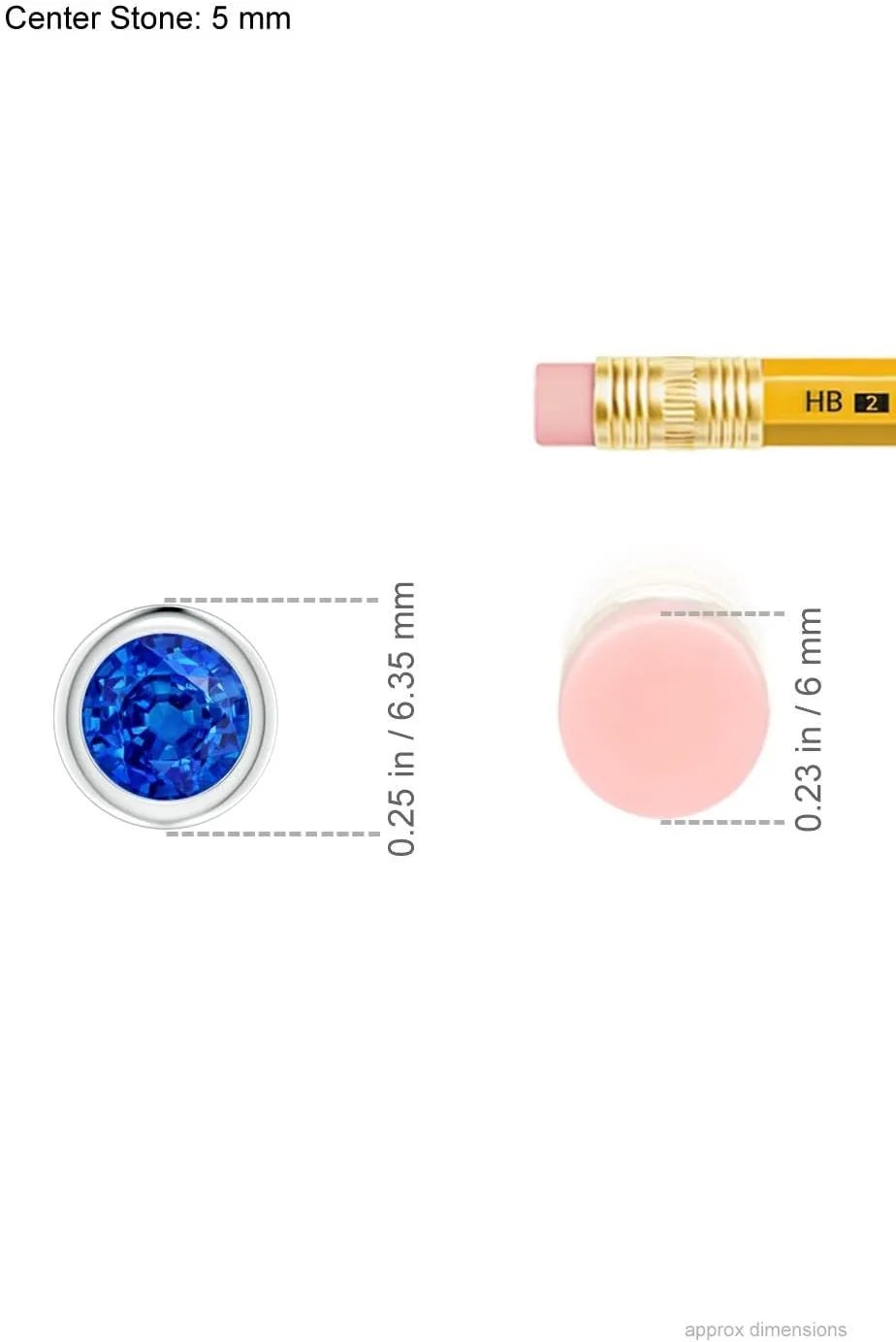 Angara Lab Grown Bezel-Set Round Blue Sapphire Solitaire Pendant in 14K Solid Gold/Platinum | September Birthstone, Birthday, Engagement, Anniversary, Wedding Jewelry Gift for Women