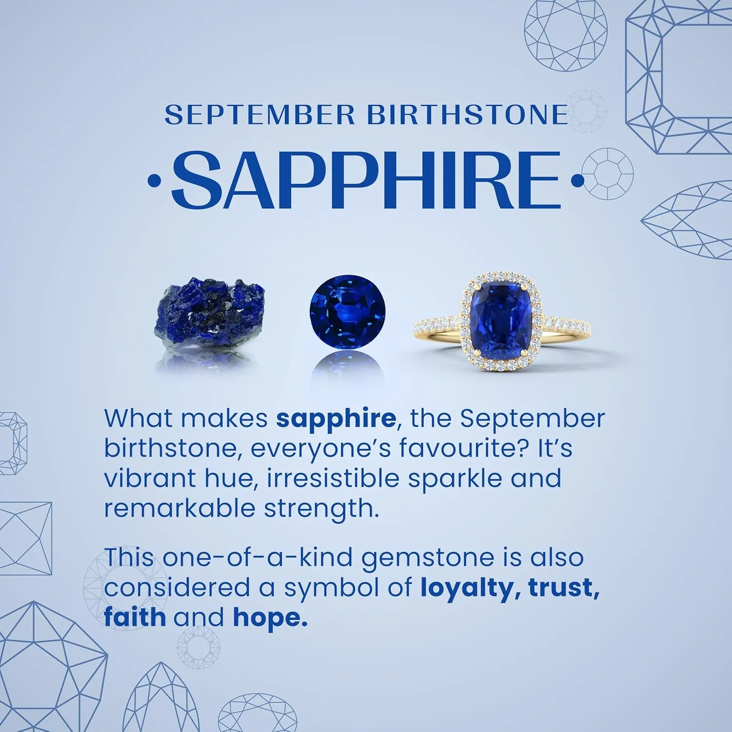 Angara Lab Grown Classic East-West Cushion Rectangular Blue Sapphire Side Stone Engagement Ring in 14K Solid Gold/Platinum | September Birthstone, Birthday, Anniversary Jewelry Gift for Women