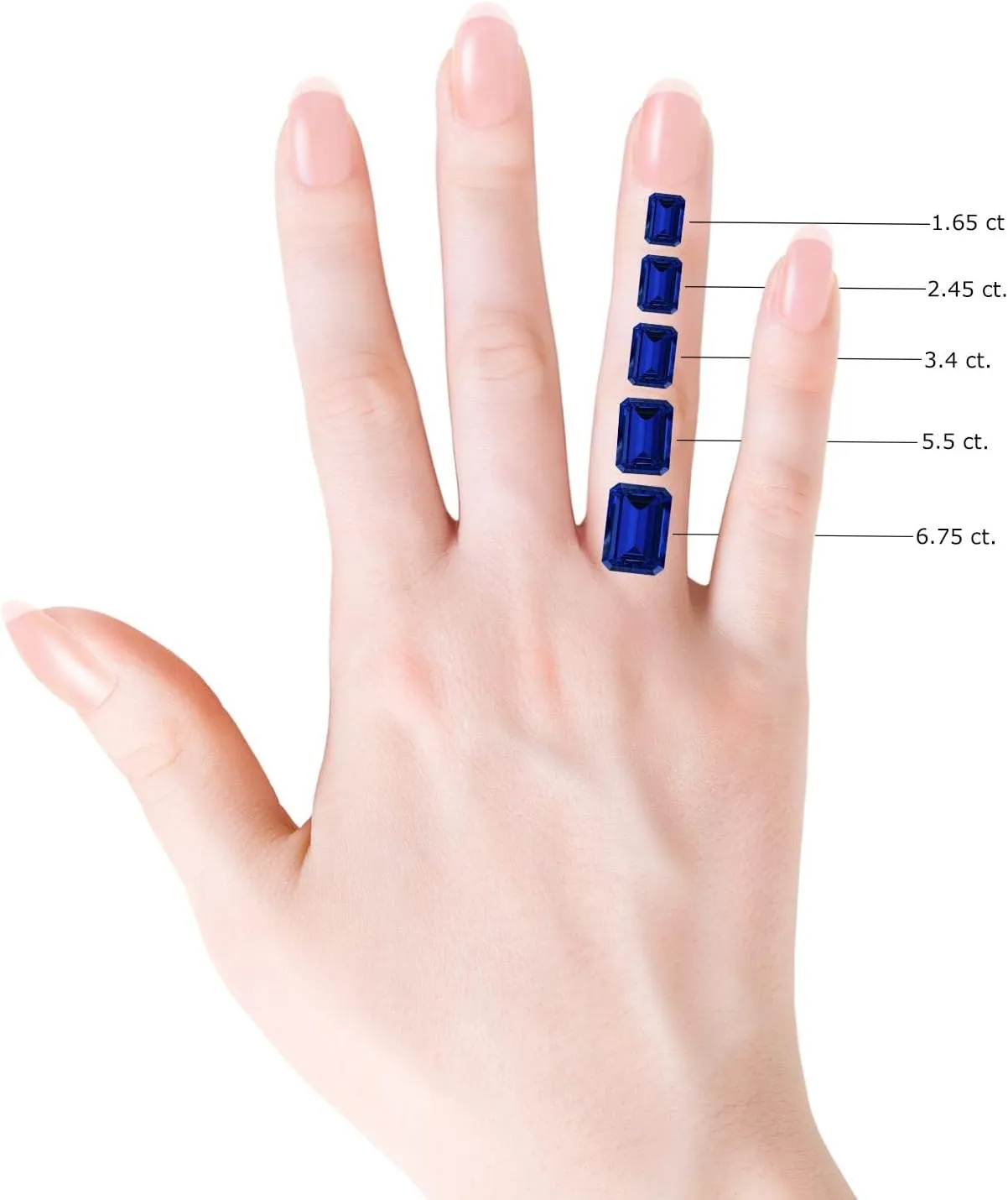 Angara Lab Grown Emerald-Cut Blue Sapphire Solitaire Pendant in 14K Solid Gold/Platinum | September Birthstone, Birthday, Engagement, Anniversary, Wedding Jewelry Gift for Women