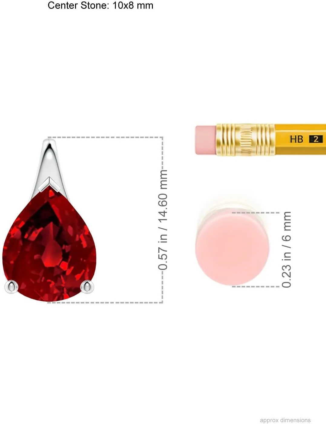 Angara Lab Grown Pear-Shaped Ruby Solitaire Pendant in 14K Solid Gold/Platinum | July Birthstone, Birthday, Engagement, Anniversary, Wedding Jewelry Gift for Women
