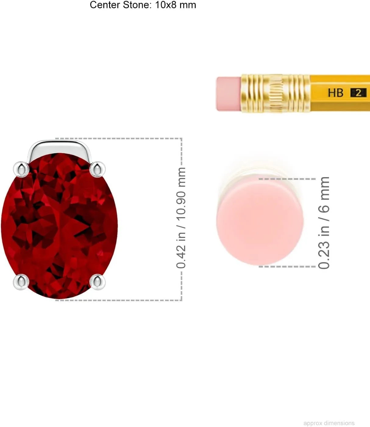 Angara Lab Grown Solitaire Oval Ruby Floating Pendant in 14K Solid Gold/Platinum | July Birthstone, Birthday, Engagement, Anniversary, Wedding Jewelry Gift for Women