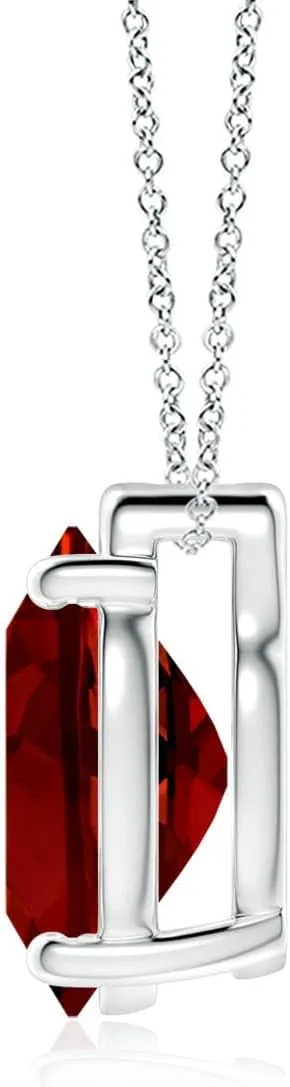 Angara Lab Grown Solitaire Oval Ruby Floating Pendant in 14K Solid Gold/Platinum | July Birthstone, Birthday, Engagement, Anniversary, Wedding Jewelry Gift for Women