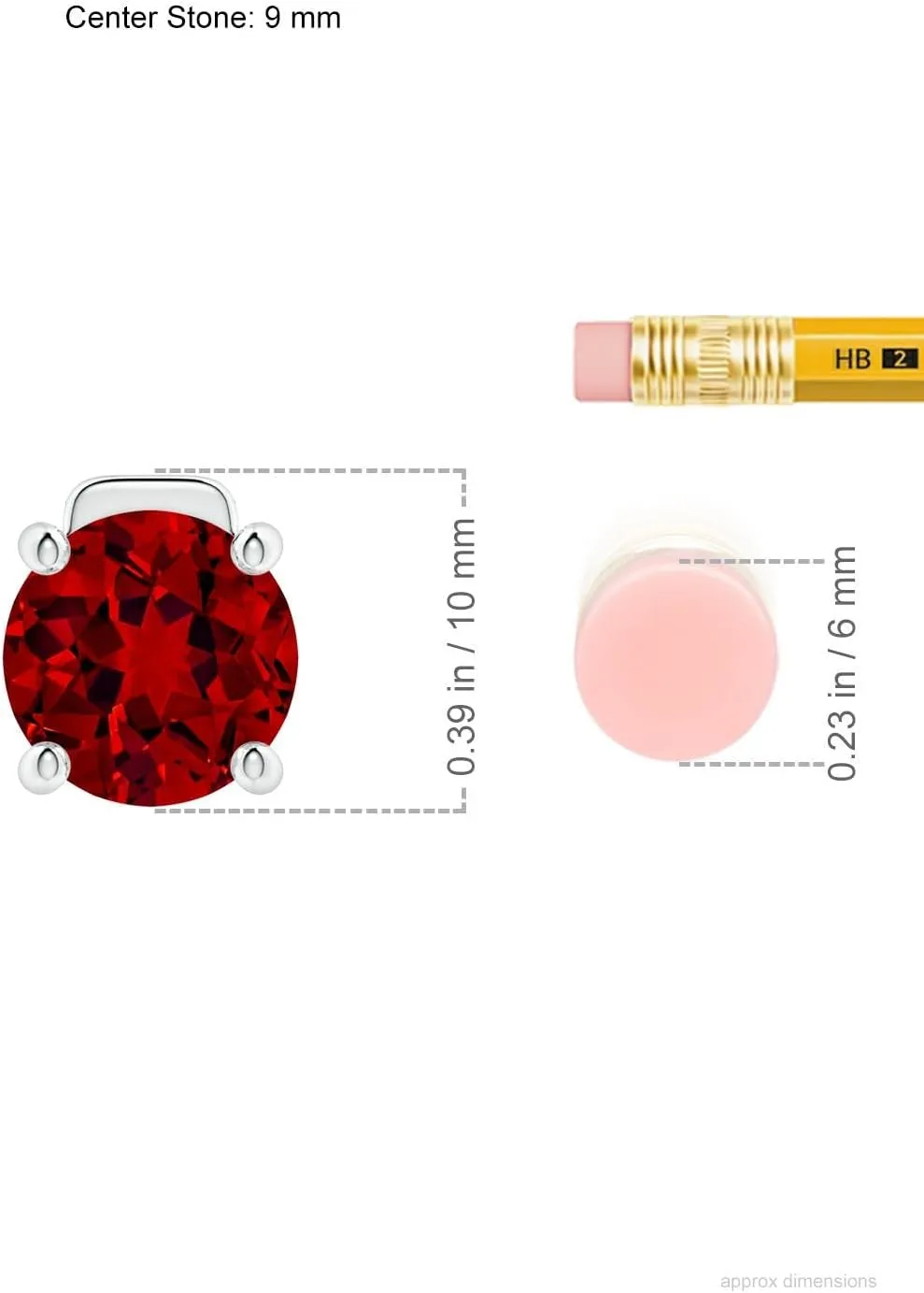 Angara Lab Grown Solitaire Round Ruby Floating Pendant in 14K Solid Gold/Platinum | July Birthstone, Birthday, Engagement, Anniversary, Wedding Jewelry Gift for Women