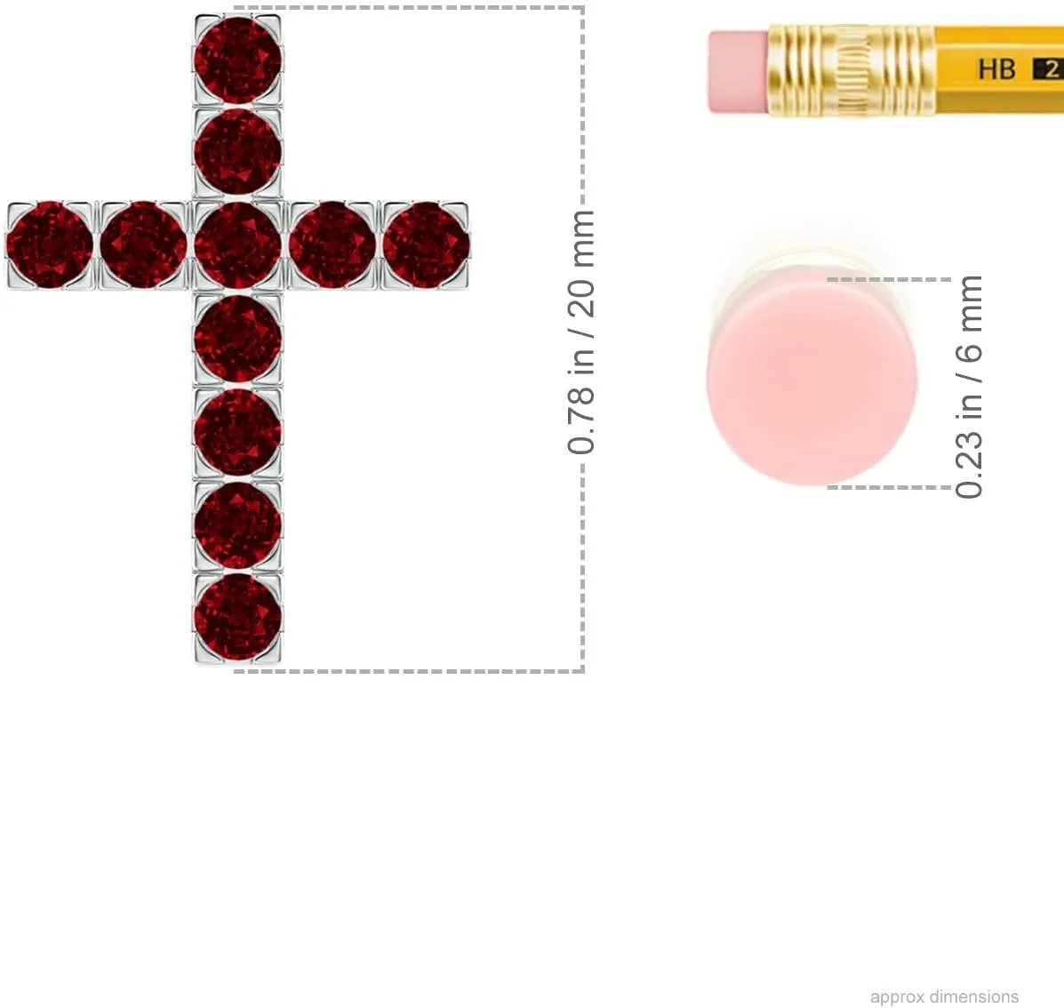 Angara Natural Flat Prong-Set Ruby Cross Pendant in 14K Solid Gold/Platinum | July Birthstone, Birthday, Engagement, Anniversary, Wedding Jewelry Gift for Women