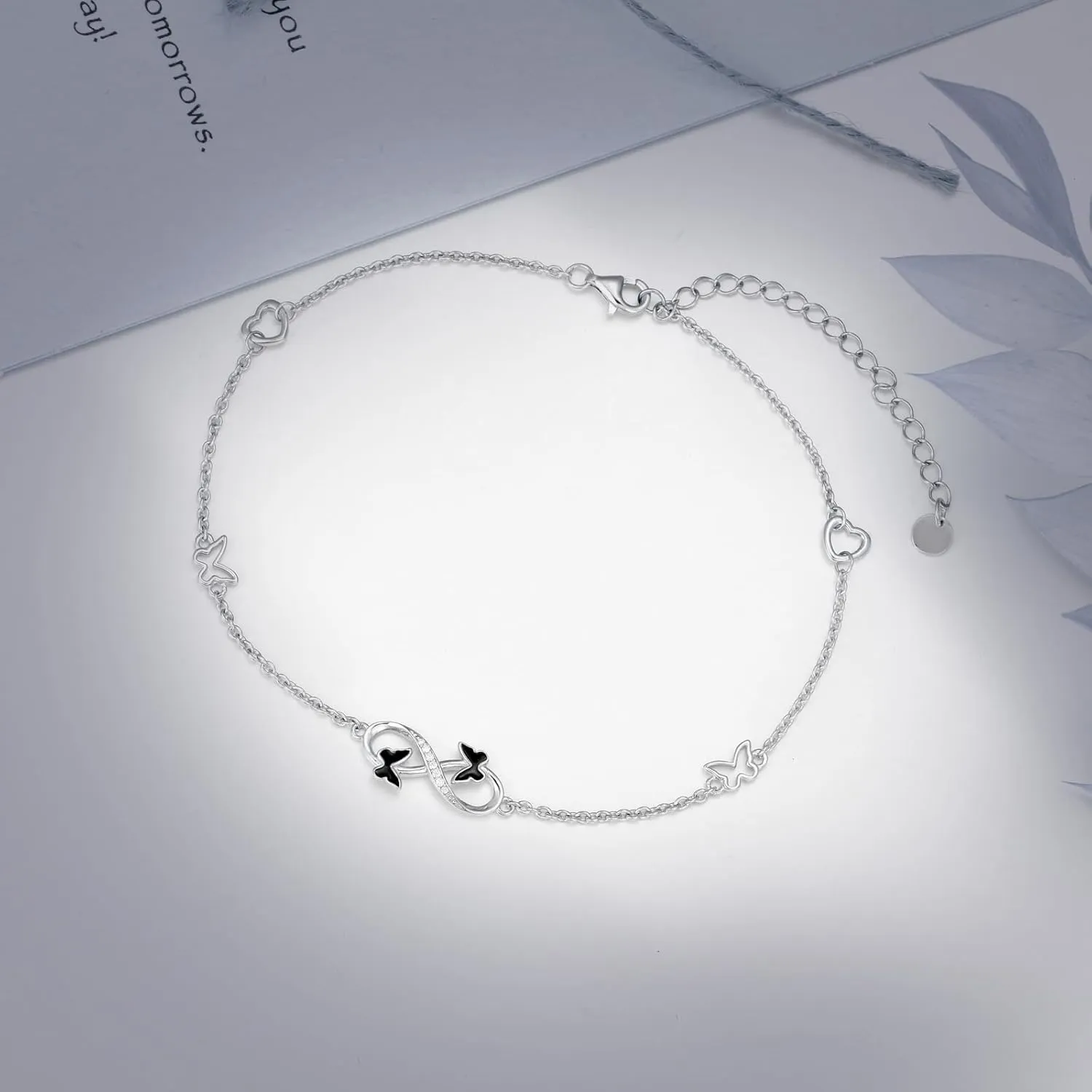 Ankle/Bracelet for Women Sterling Silver Sea Turtle/Butterfly/Mustard Seed/Sister/Sunflower/Elephant Gifts for Birthday Summer Beach Jewelry for Mom Wife Daughter Friend
