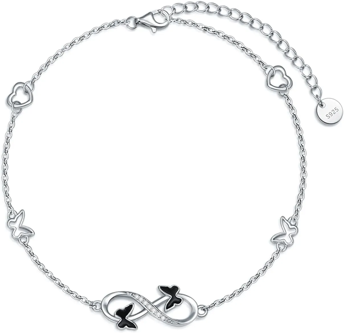 Ankle/Bracelet for Women Sterling Silver Sea Turtle/Butterfly/Mustard Seed/Sister/Sunflower/Elephant Gifts for Birthday Summer Beach Jewelry for Mom Wife Daughter Friend