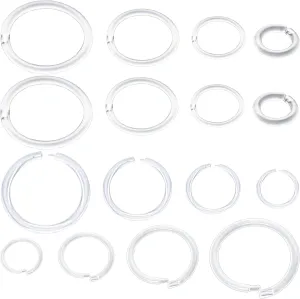 Anti-Allergy Plastic Hoop Ear Retainers, Clear Nose Rings, 16-20 Gauge, 4 Sizes, With Buckle, For Sensitive Ears & Skin
