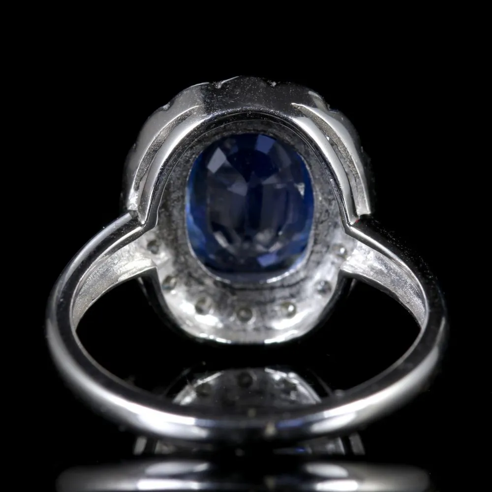 Antique Sapphire Diamond Ring Platinum Circa 1900-1930