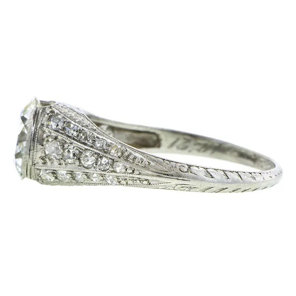 Art Deco Engagement Ring, TRB 1.55ct