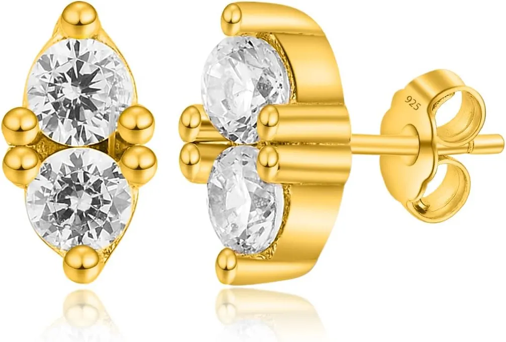 Assorted Mini Lightweight Dainty Stud Earring In Gold Plated Sterling Silver|Birthday Gifts For Women&Teen Girl