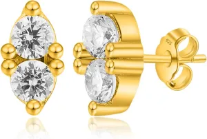 Assorted Mini Lightweight Dainty Stud Earring In Gold Plated Sterling Silver|Birthday Gifts For Women&Teen Girl