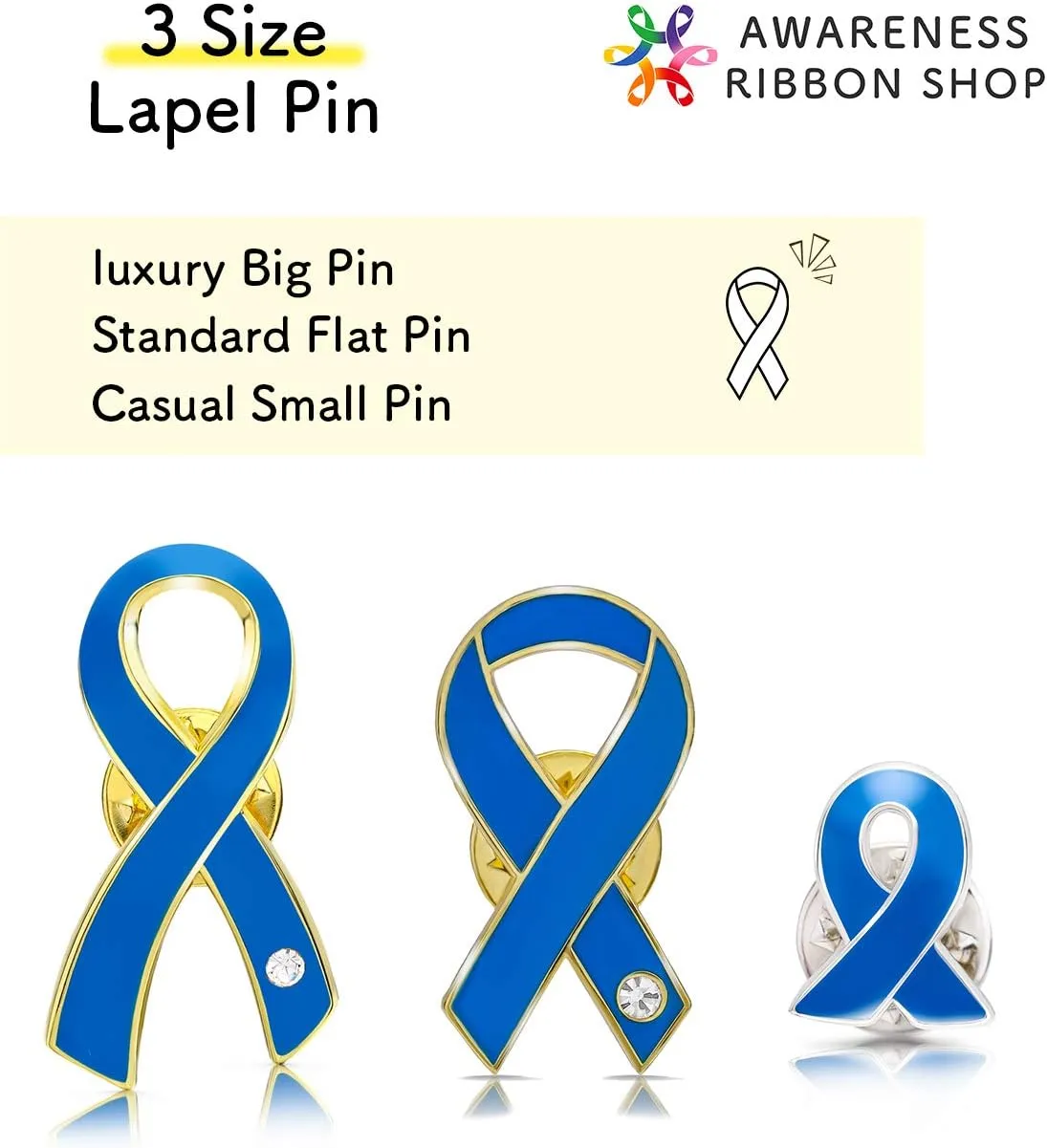 AWARENESS RIBBON Lapel Pin Small