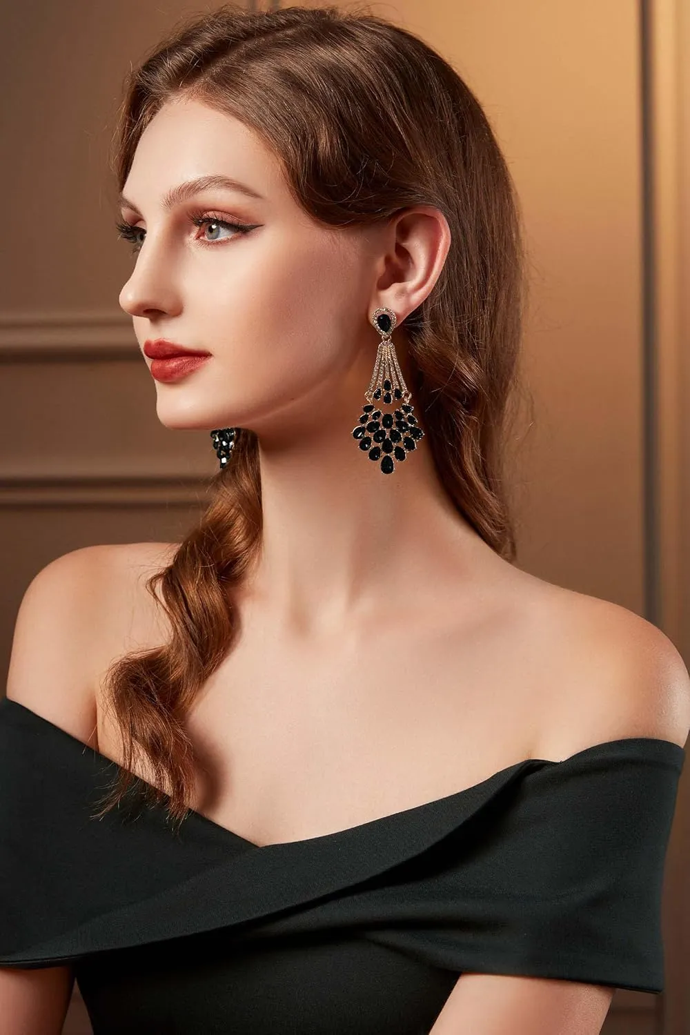 BABEYOND 1920s Flapper Art Deco Gatsby Earrings 20s Flapper Gatsby Accessories Vintage Wedding Dangle Pearl Earrings