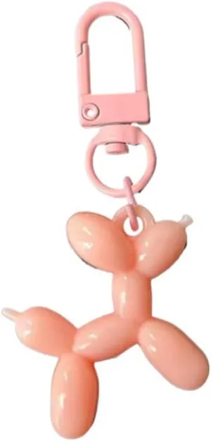 Balloon Dog Keychains, Blush Pink Key Chain for Handbag Purse Accessories, 2.95" Acrylic Keychains for Car Keys, Cute Key Chain Gift for Women