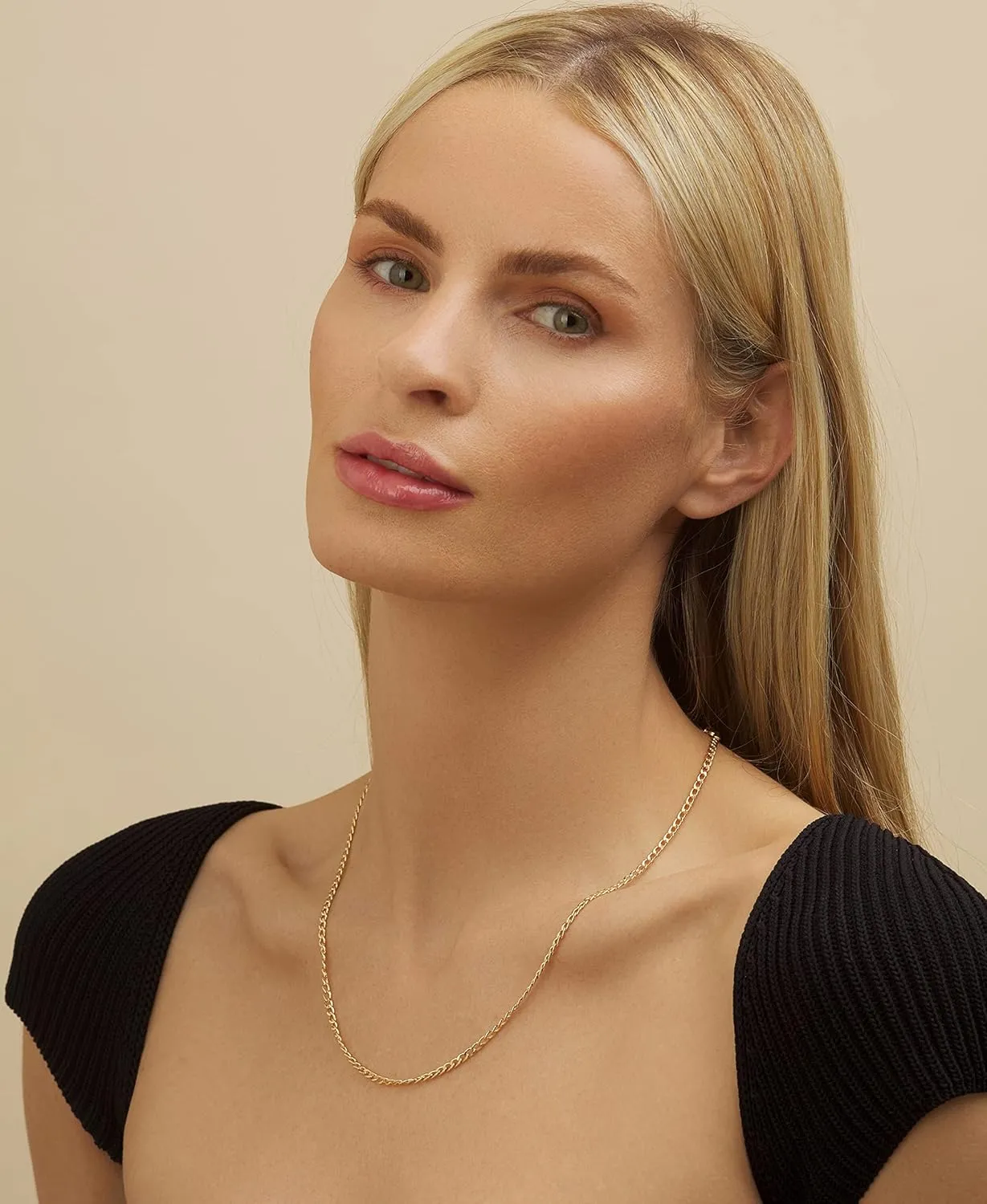 Barzel 18K Gold Plated Curb/Cuban Link Chain Necklace 2MM, 3MM, 4MM, 5MM For Women or Men - Made In Brazil