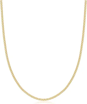 Barzel 18K Gold Plated Curb/Cuban Link Chain Necklace 2MM, 3MM, 4MM, 5MM For Women or Men - Made In Brazil