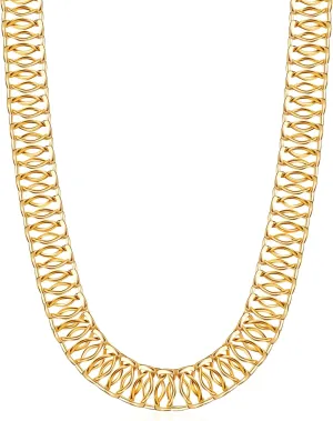 Barzel 18K Gold Plated Mesh Necklace, 16-20 inches, High Polish Finish, Waterproof, Tarnish Free