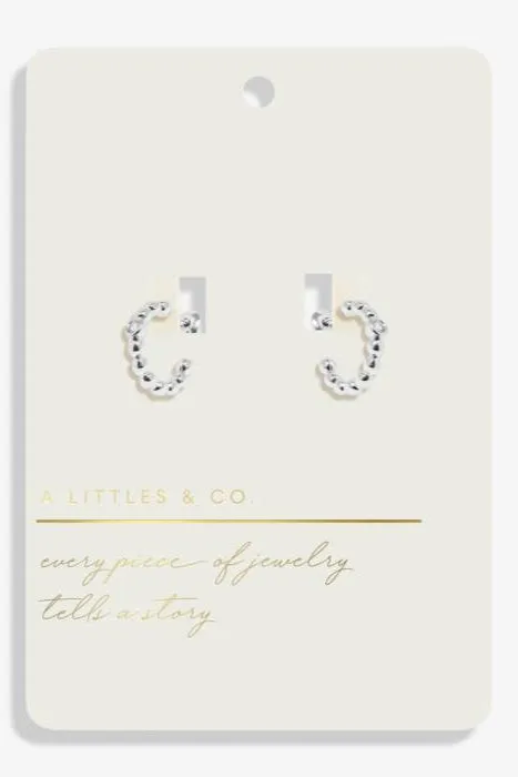 Beaded CZ Hoops - Silver