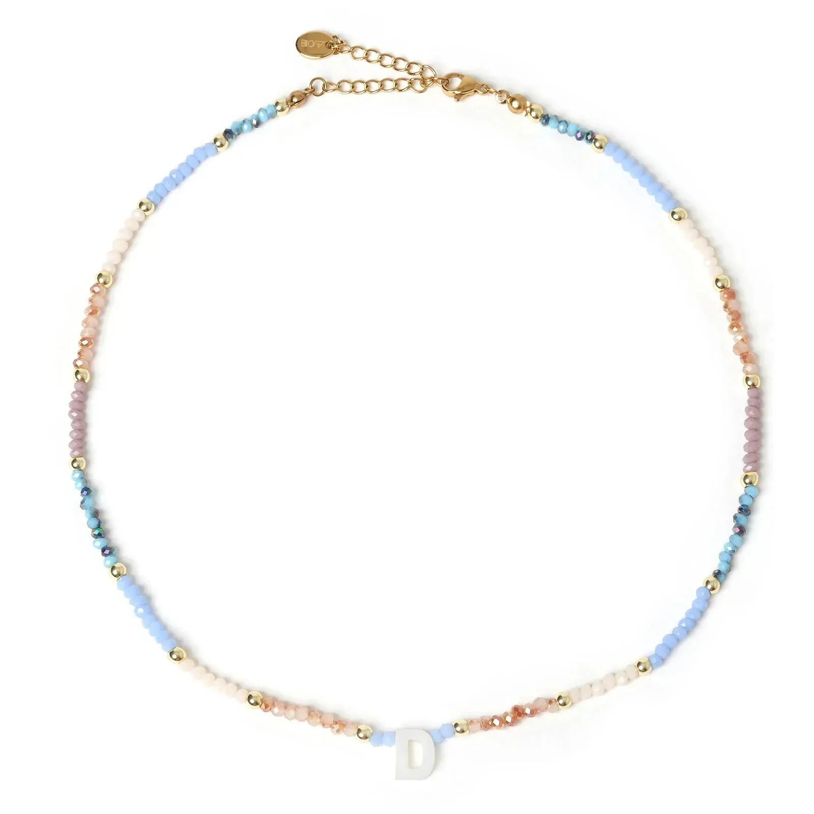 Beaded Shell Initial Necklace