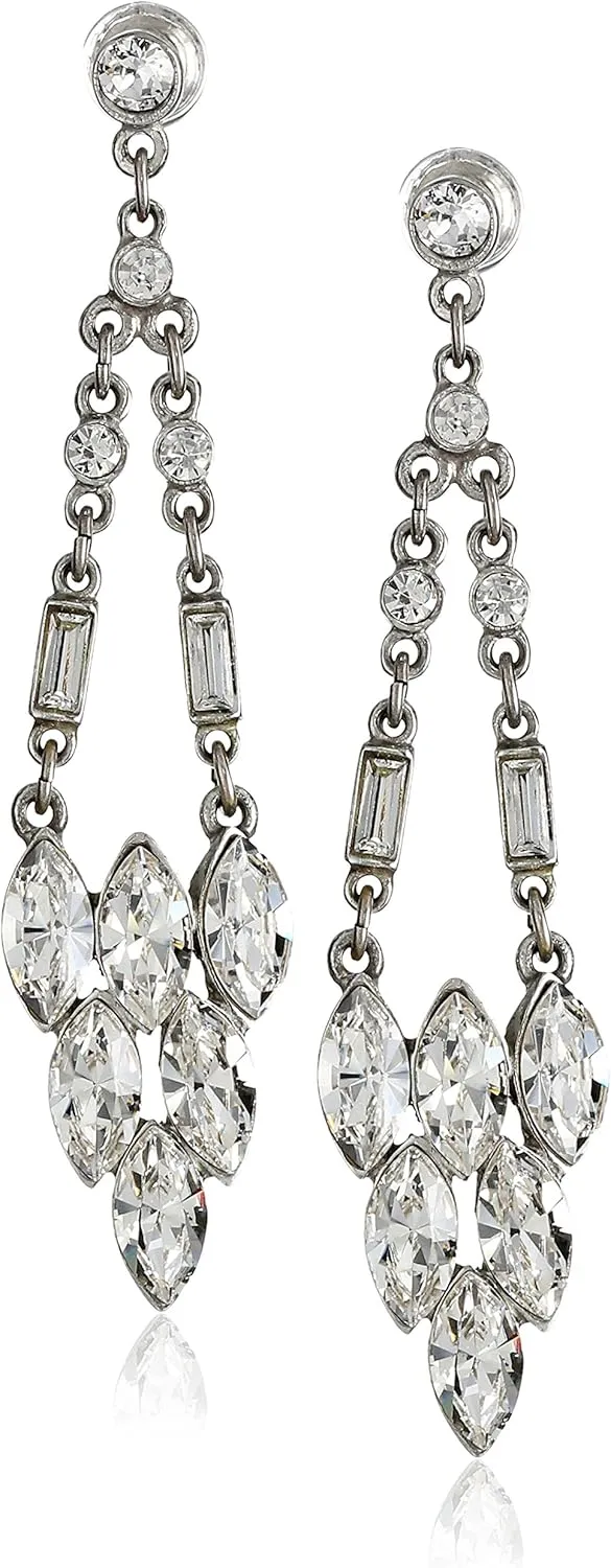 Ben-Amun Jewelry Clear Crystal Drop Earrings