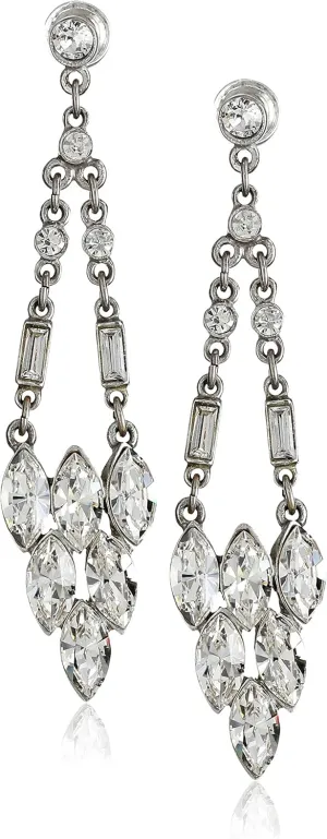 Ben-Amun Jewelry Clear Crystal Drop Earrings